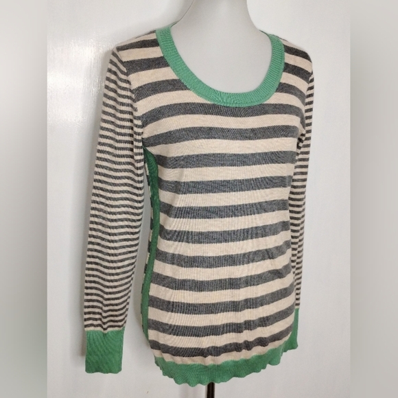 STRIPED OLIVE + OAK KNIT TOP - Picture 5 of 7